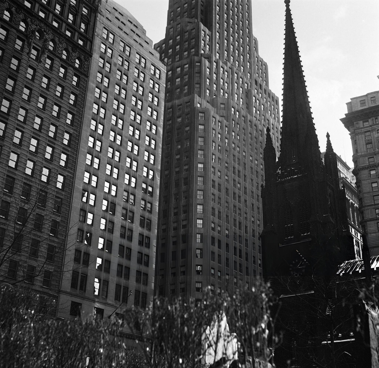 Trinity Church, Located Near The Intersection Of Wall Street And Broadway, 1947.