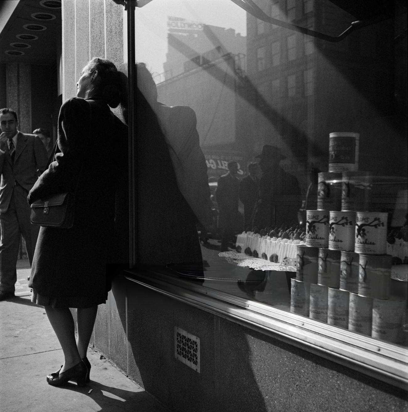 A Young Woman Waits In Front Of Lindy'S Restaurant, 1947.