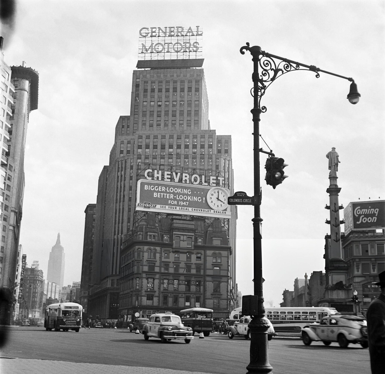 Columbus Circle, Located At The Intersection Of 8Th Avenue, Broadway, Central Park South And Central Park West, 1947.