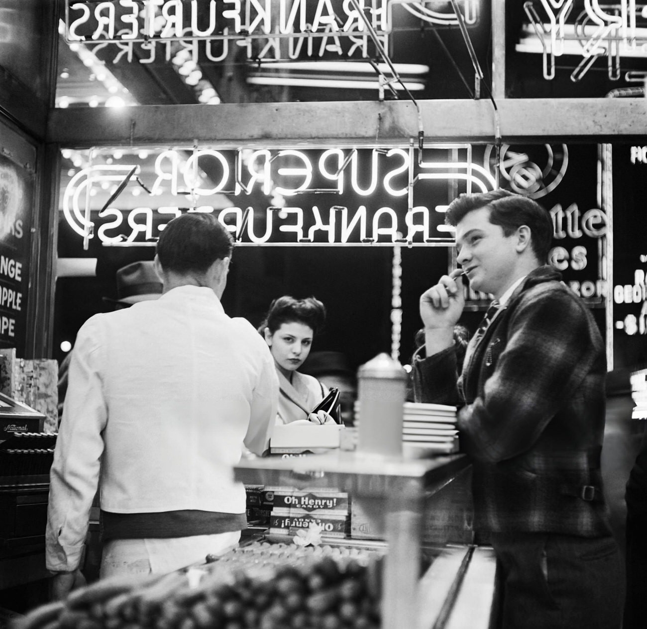 A Woman And A Man Eat And Drink In A &Amp;Quot;Milk Bar&Amp;Quot; Located On Broadway, 1947.