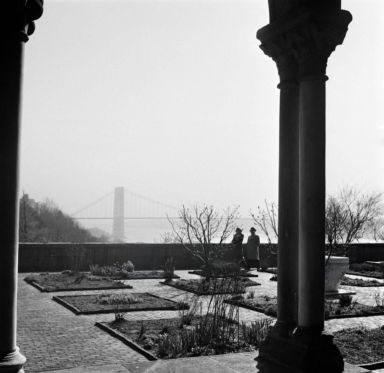 A Couple Walks Near The Cloisters In Fort Tryon Park, 1947.