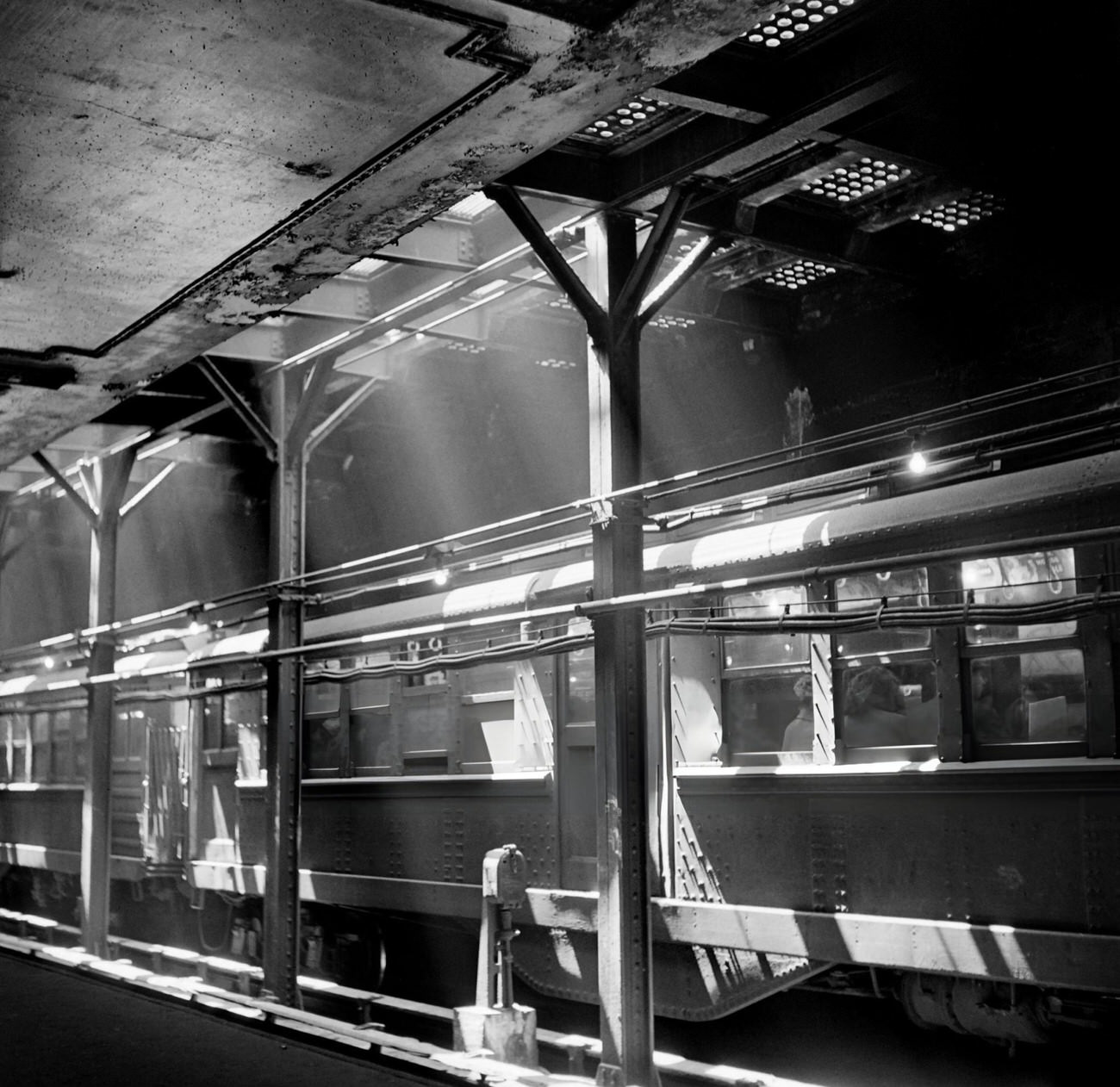 Commuters Are Seen In A Ligne 1 Subway, 1947.