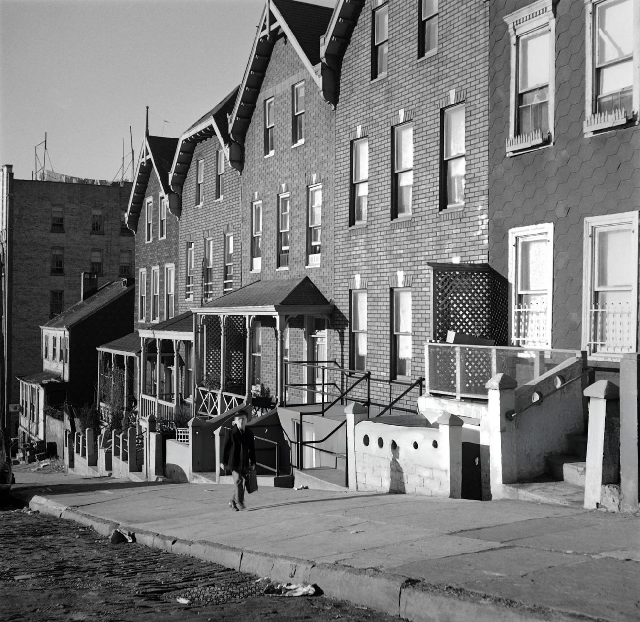 A Schoolchild Walks On A Sidewalk Of Broadway, 1947.