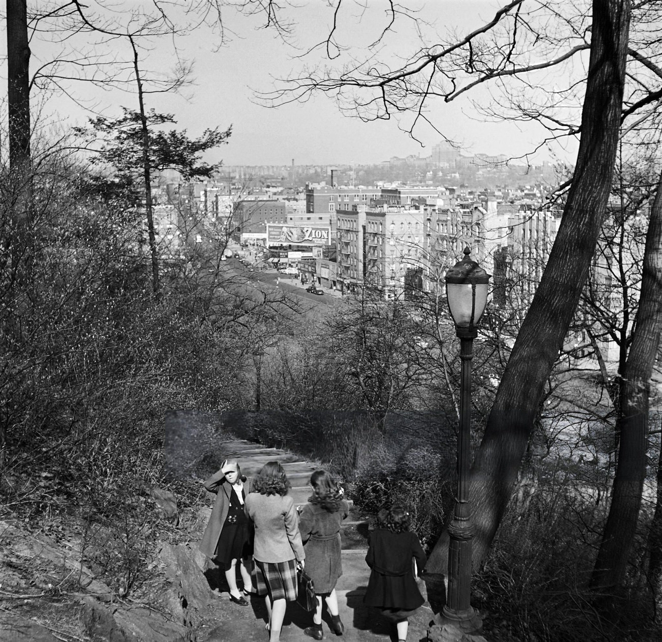 Young Female Students Take A Walk In Central Park, 1947.