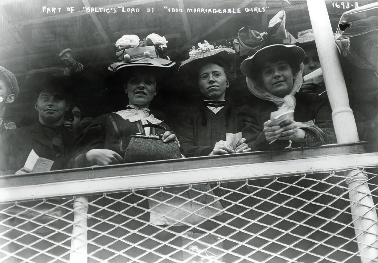 Part Of Baltic'S Boatload Of 1000 Marriageable Girls, 1907.