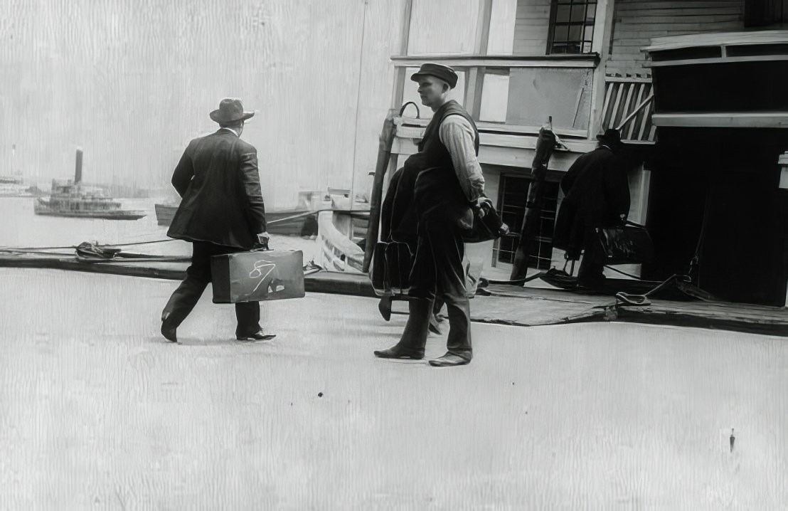 Immigrants Going To Ellis Island Barge, 1911.