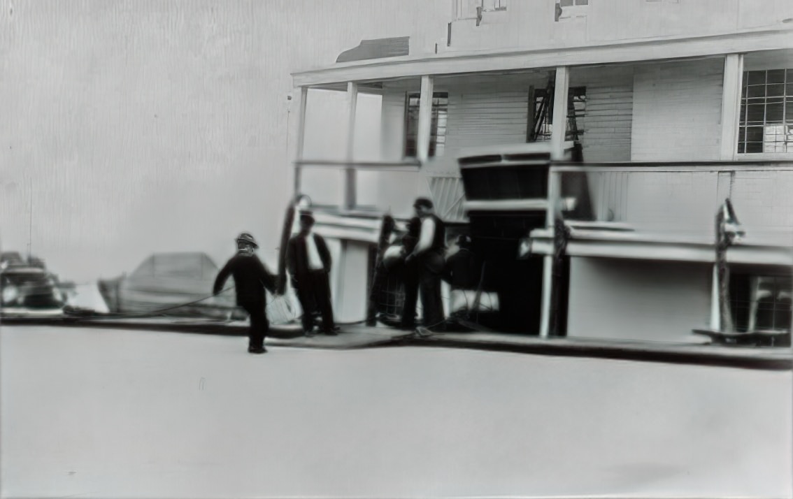 Immigrants Going To Ellis Island Barge, 1911.