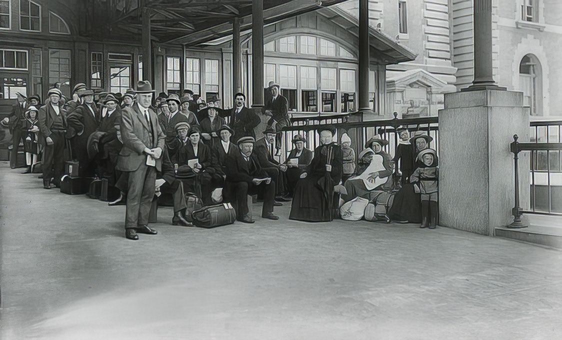 Awaiting Examination, Ellis Island, Between Ca. 1907 And 1921.