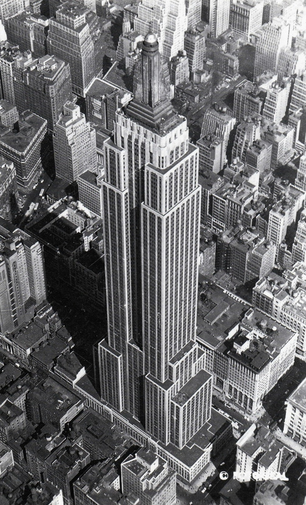 An Aerial View Looking Northwest Of The Empire State Building, 1938.