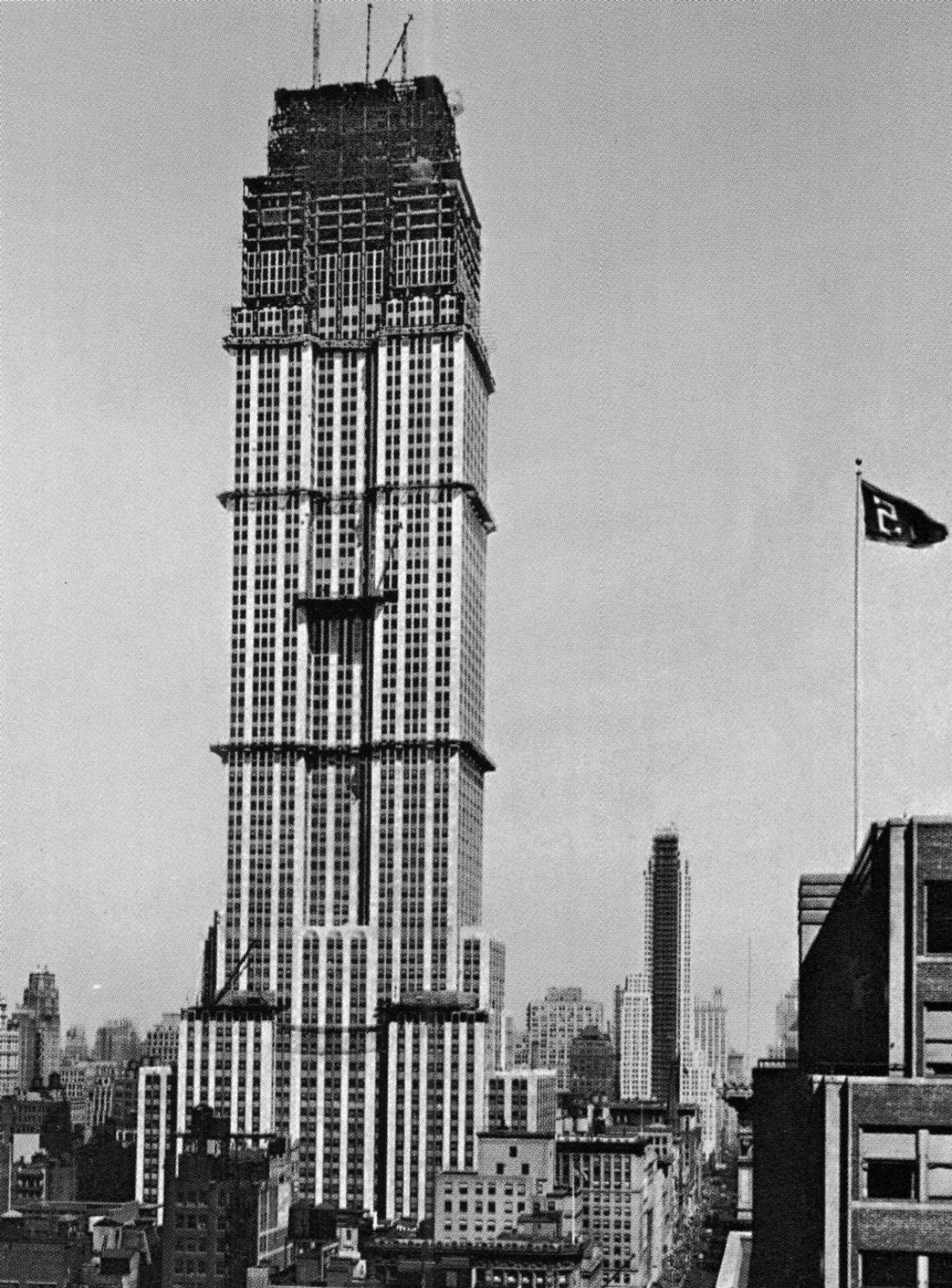 The Empire State Building During Its Construction, With The 500 Fifth Avenue Under Construction, 1930.