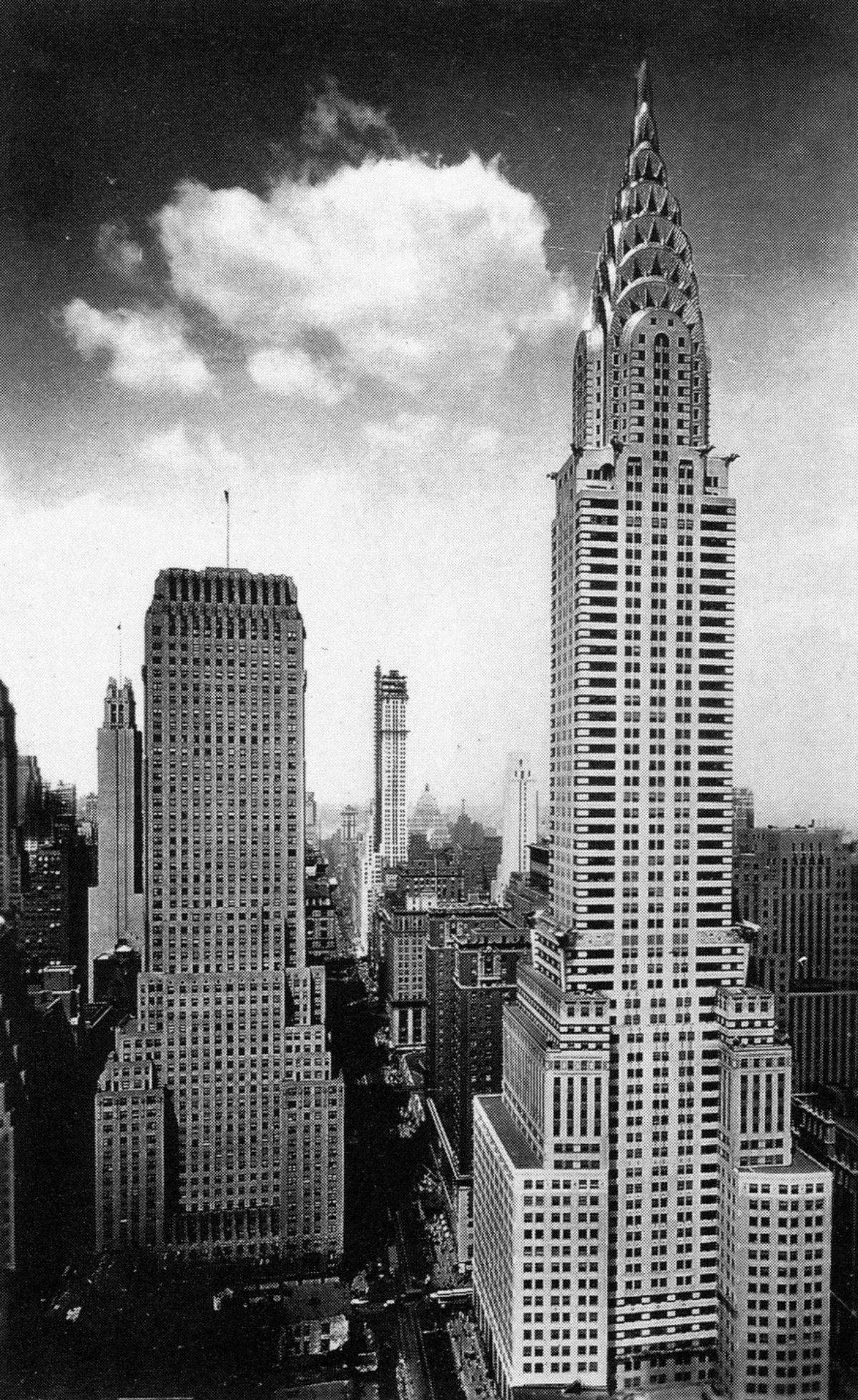 The Chanin Building And The Chrysler Building Looking West From Daily News Building, 1930.