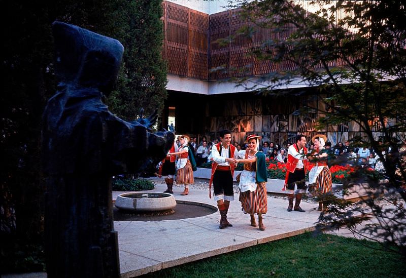 Members Of Coros Y Danzas Dancing On The Patio At The Spanish Pavillion.