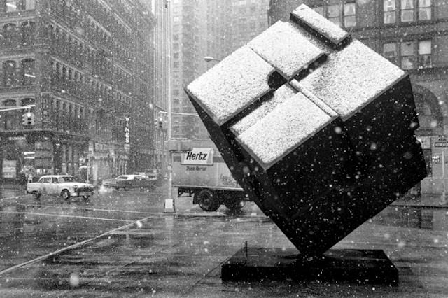 Snowing Over Astor Place, East Village