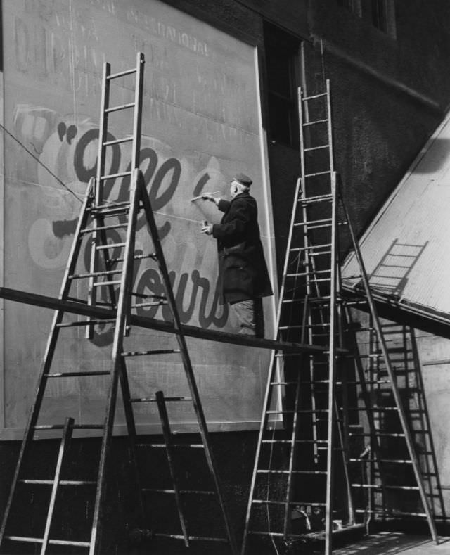 Times Square Sign Painter, 1946