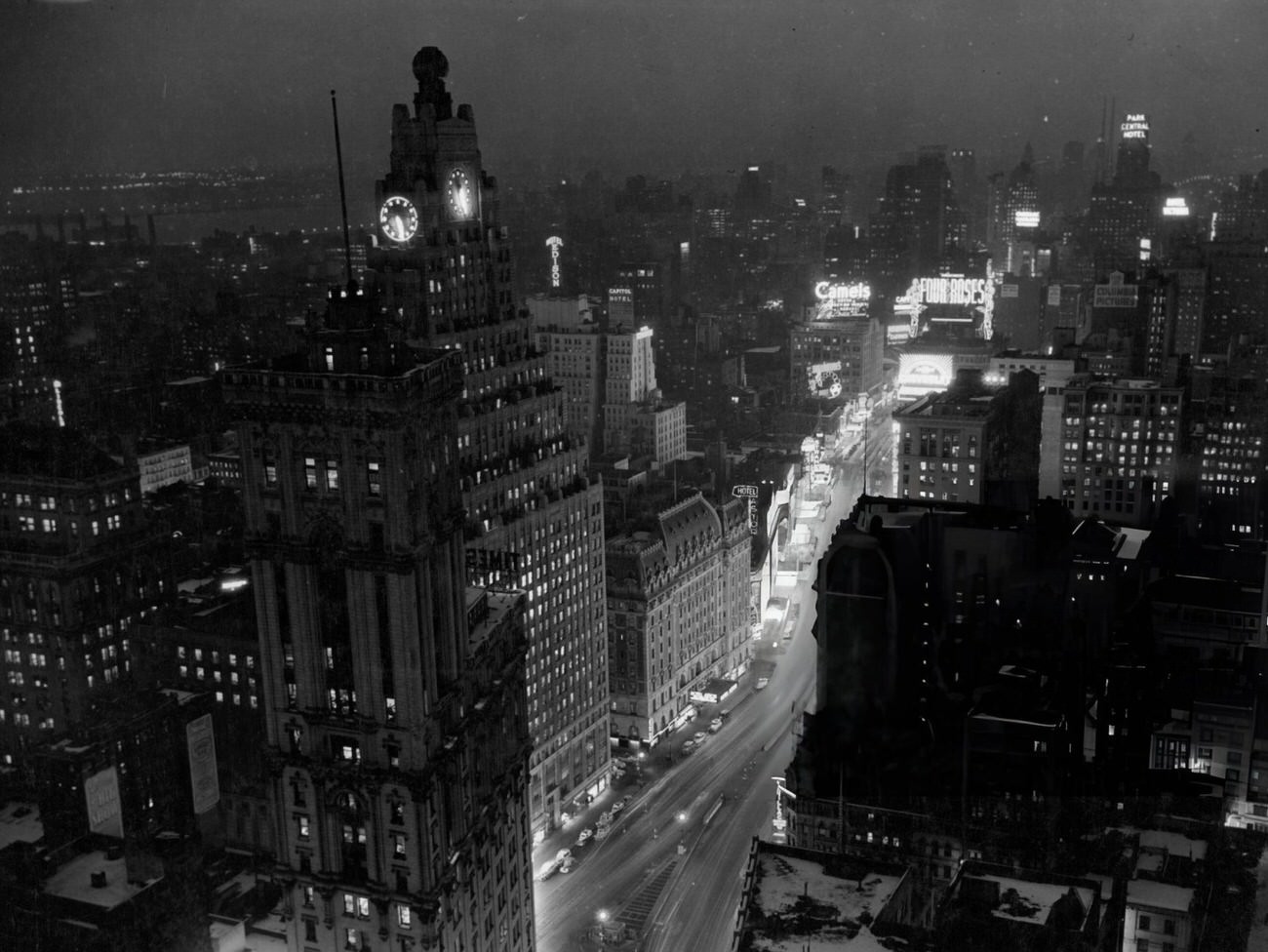 Times Square At Night, New York City, 1946.