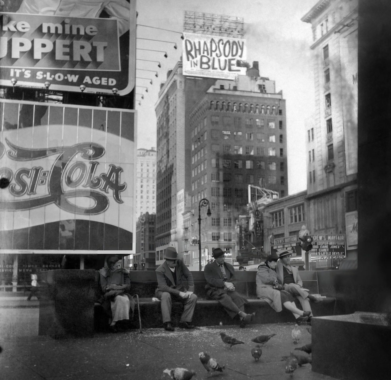 New Yorkers Resting In Duffy Square, New York, 1947.