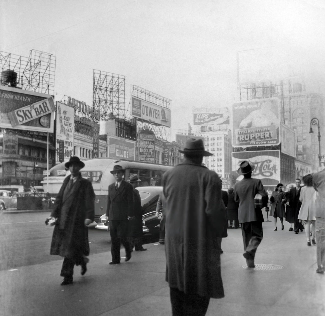 Pedestrians In Times Square, New York, 1947.