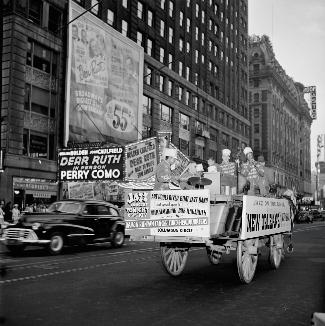 Portrait Of Kaiser Marshall, Art Hodes, Sandy Williams, Cecil (Xavier) Scott, And Henry (Clay) Goodwin, Times Square, 1947.