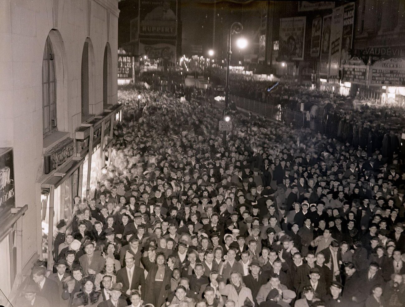 Times Square, New York City, During The New Year'S Eve Celebration, 1941.