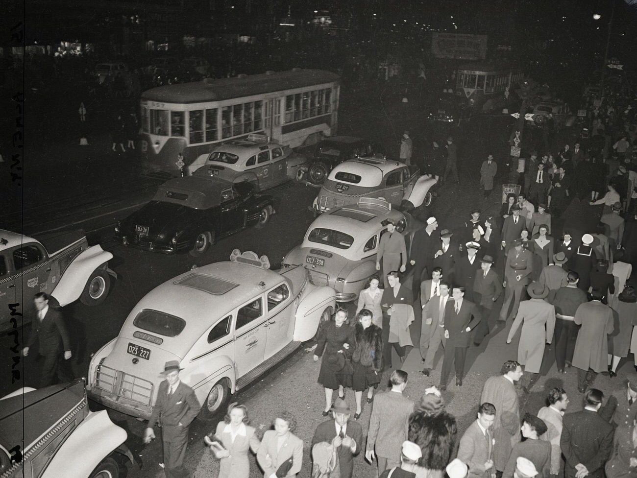 Times Square During The Wartime Dimout, 1942.