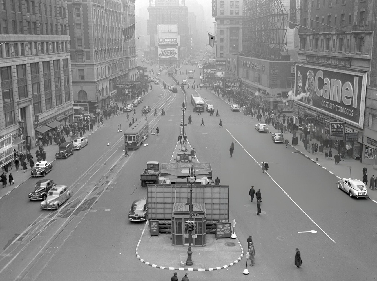 Times Square At 3:40 P.m. During Gas Rationing, 1943.