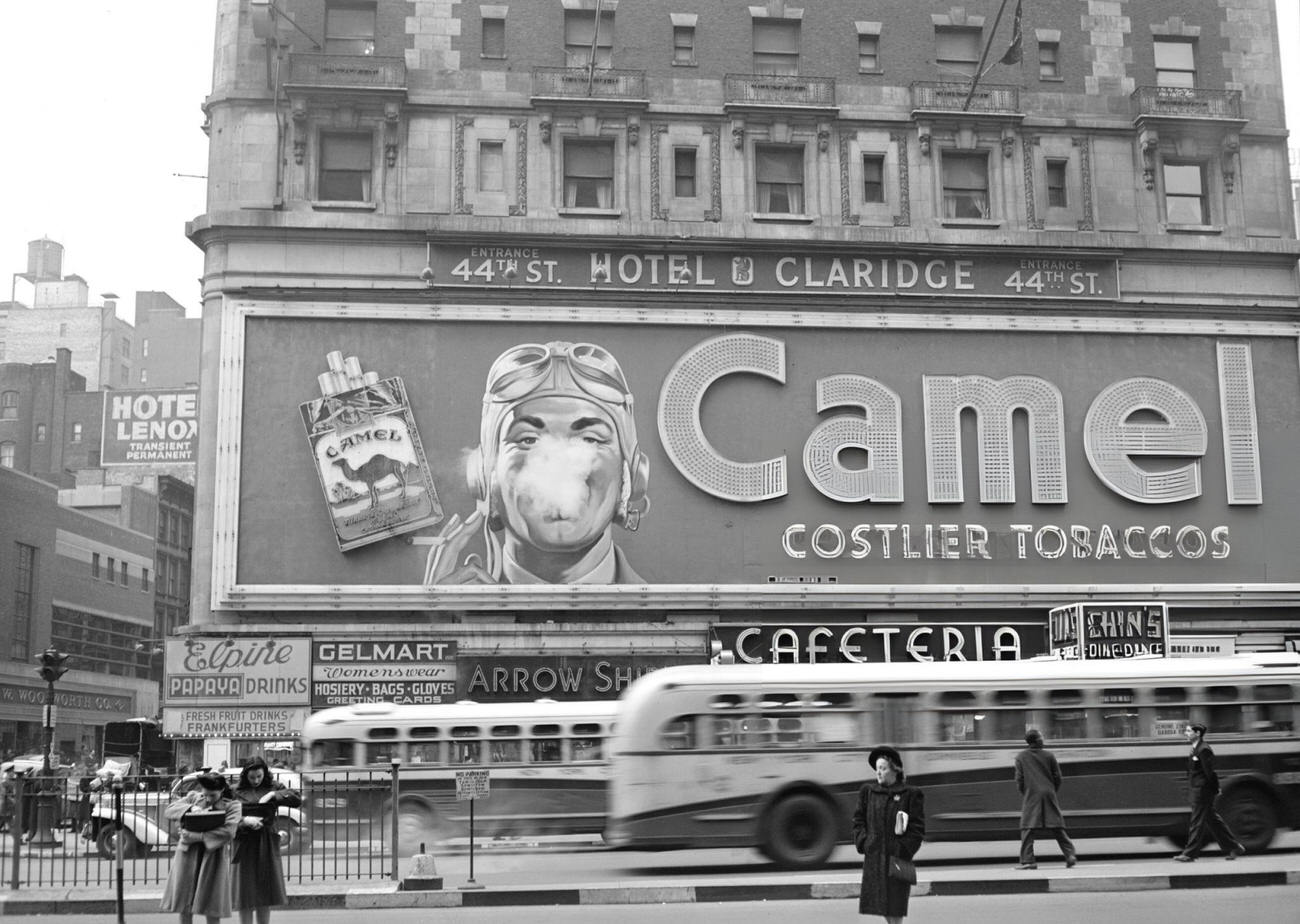 A Camel Cigarettes Advertisement In Times Square, New York City, 1943.