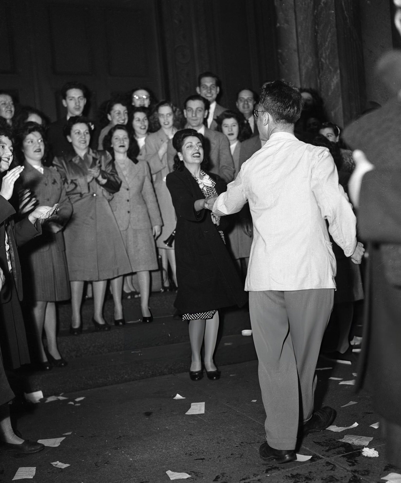 A Couple Dances During The V-E Day Celebrations In New York City, 1945.