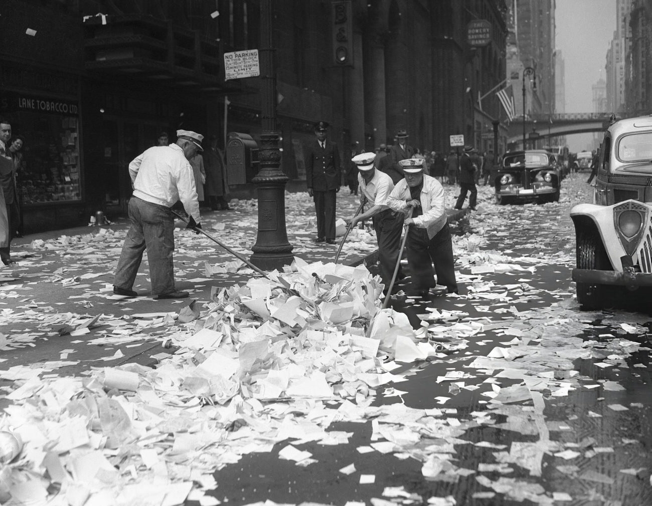 Street Sweepers Clean Up After The V-E Day Celebration In New York City, 1945.