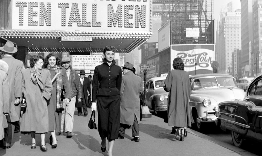 Audrey Hepburn At Time Square 1951