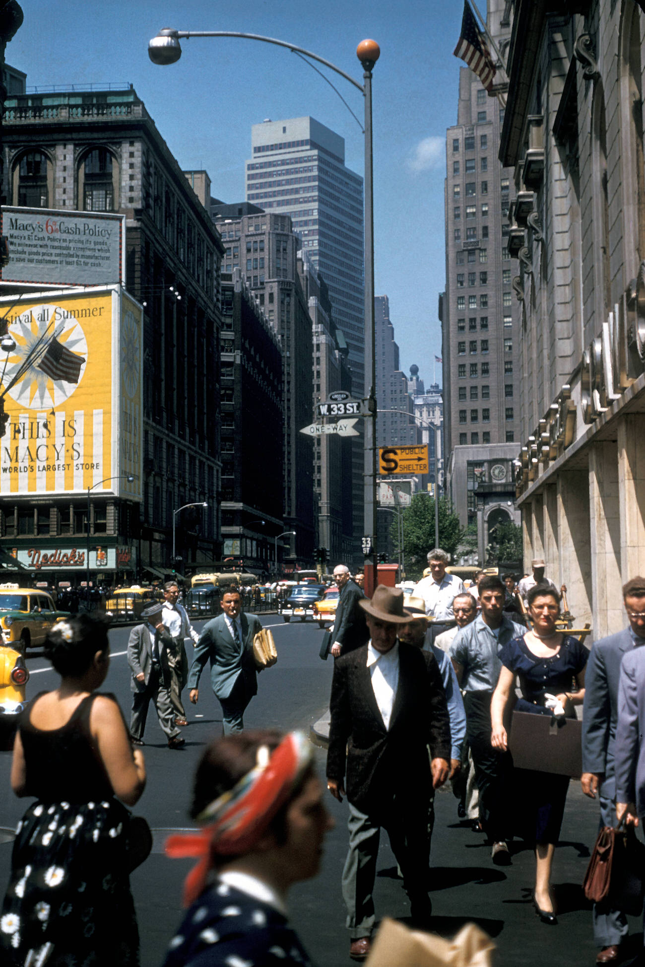 A Street Scene On Broadway Near Herald Square, 1956.