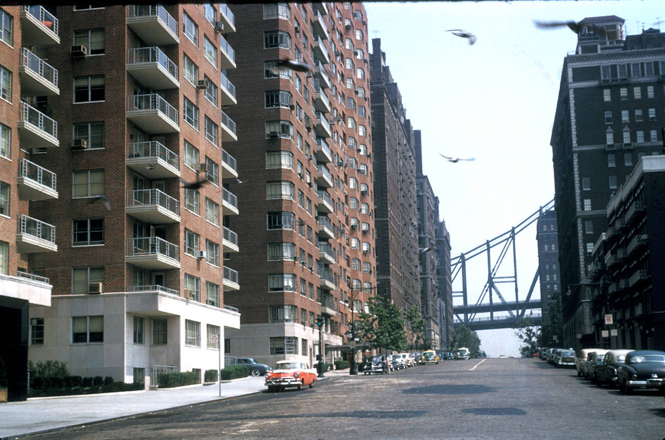 A Residential Street In The Sutton Place Neighborhood, 1956.