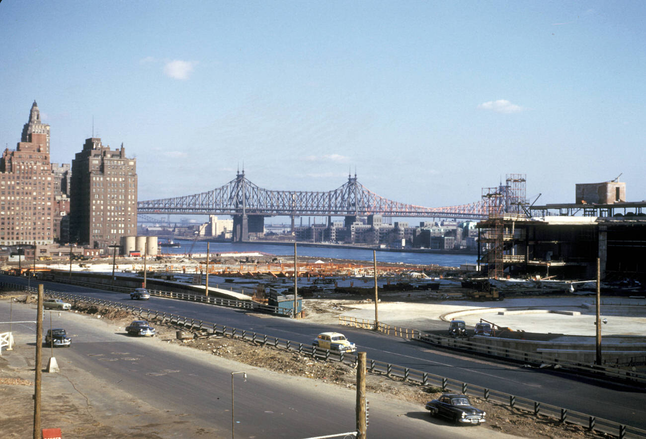 A View Of The United Nations Buildings Under Construction, 1951.