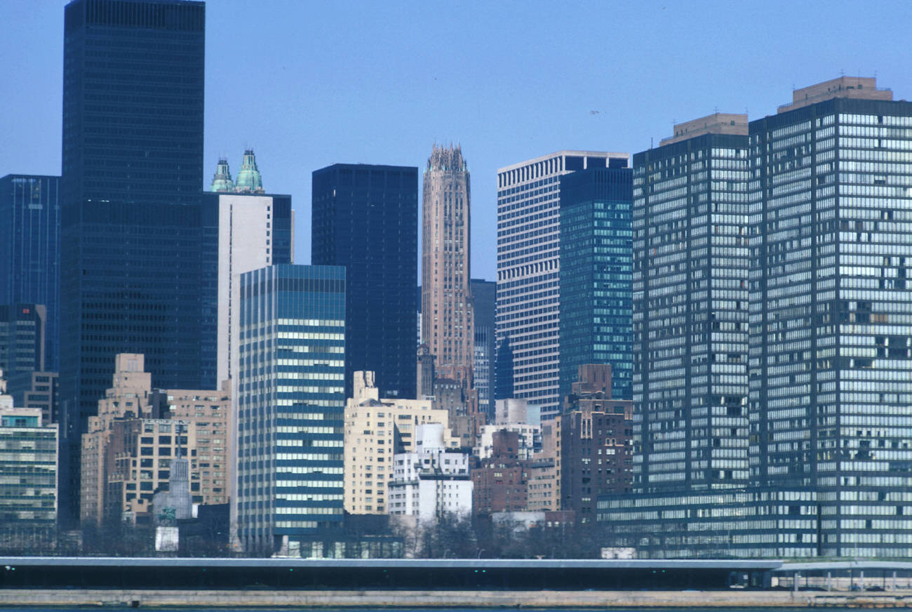 A View Of The East River Frontage From Queens, 1972.