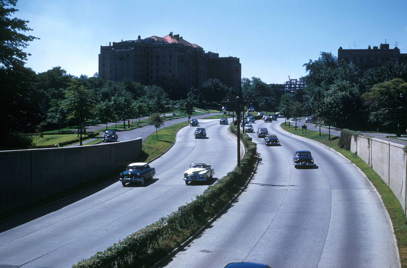 A View Of The Henry Hudson Parkway Near Riverdale, 1952.