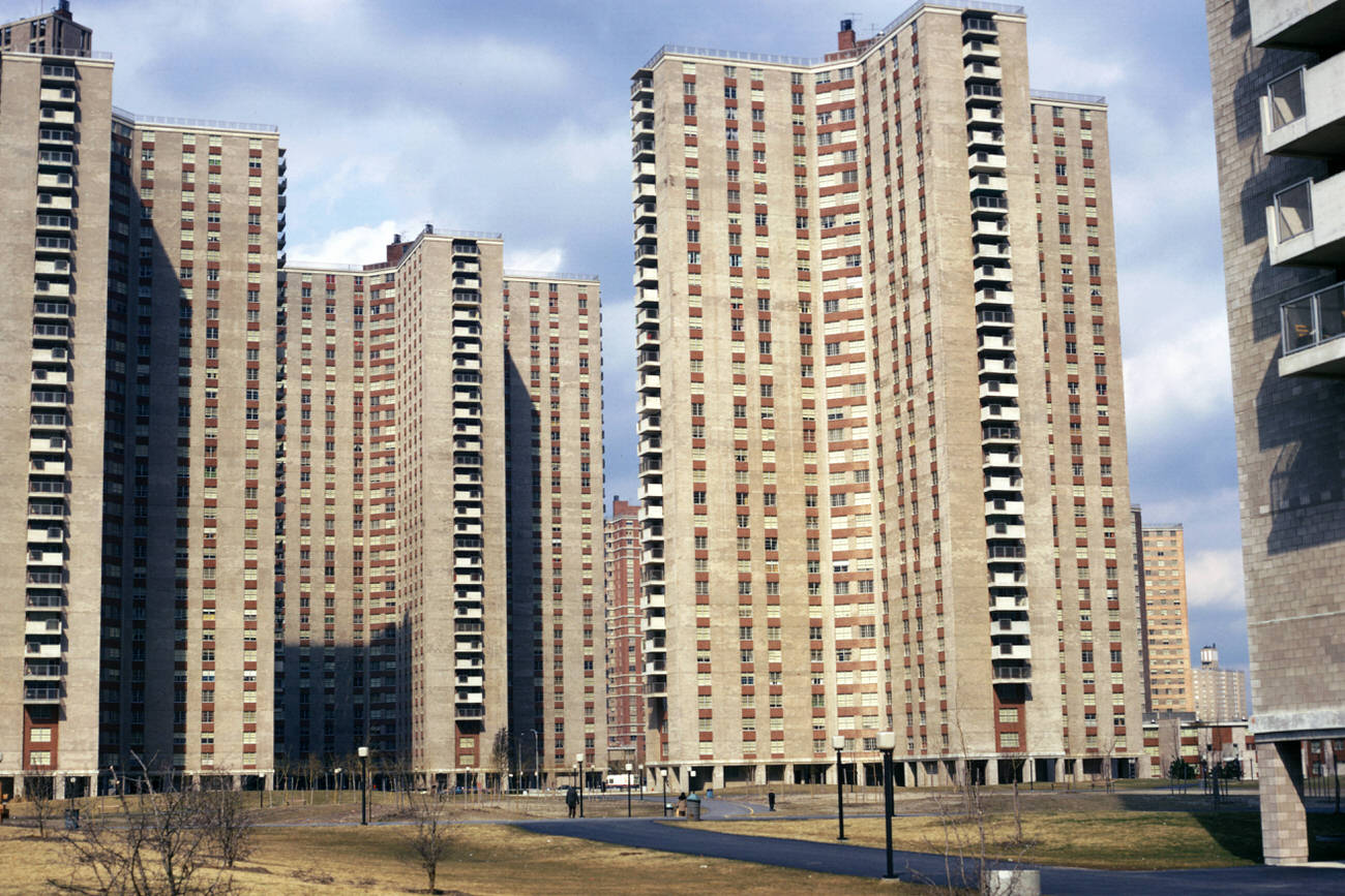 High Rise Apartment Buildings In Co-Op City, 1972.