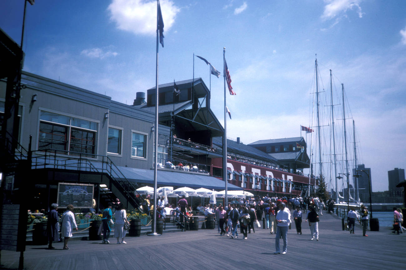 A Street Scene At The South Street Seaport And Fulton Market, 1988.