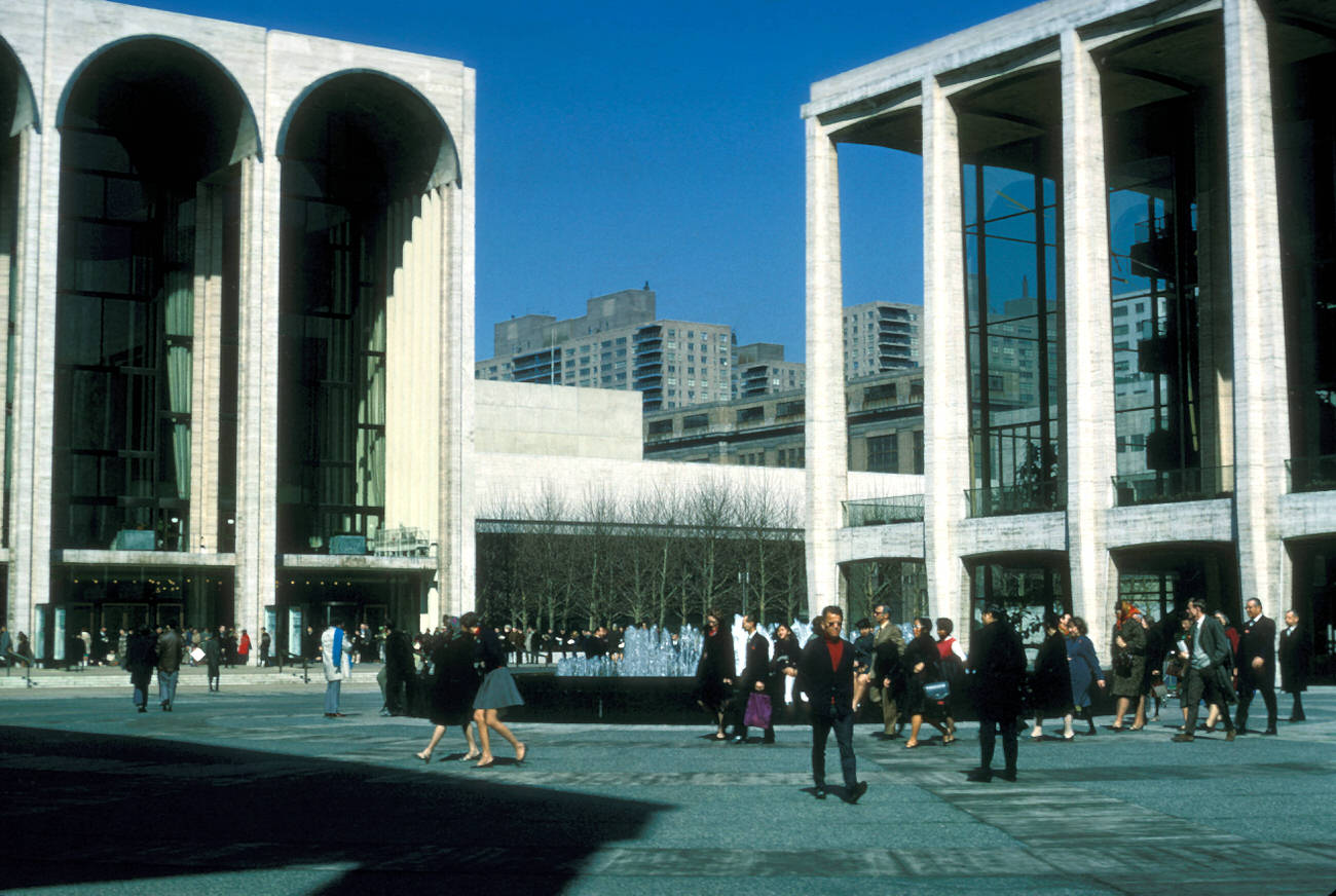 A Street Scene Outside Lincoln Center, 1969.