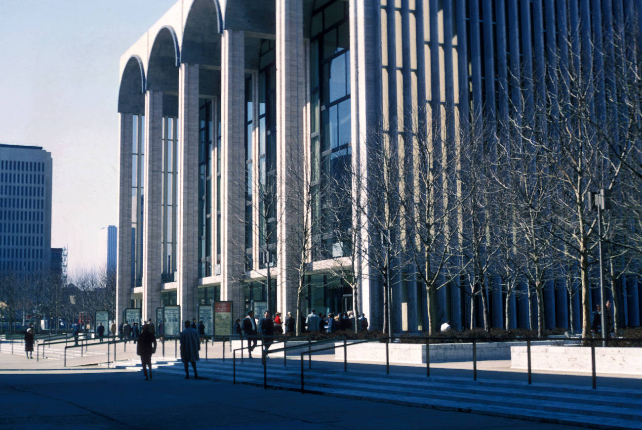 A Street Scene Outside Lincoln Center, 1969.