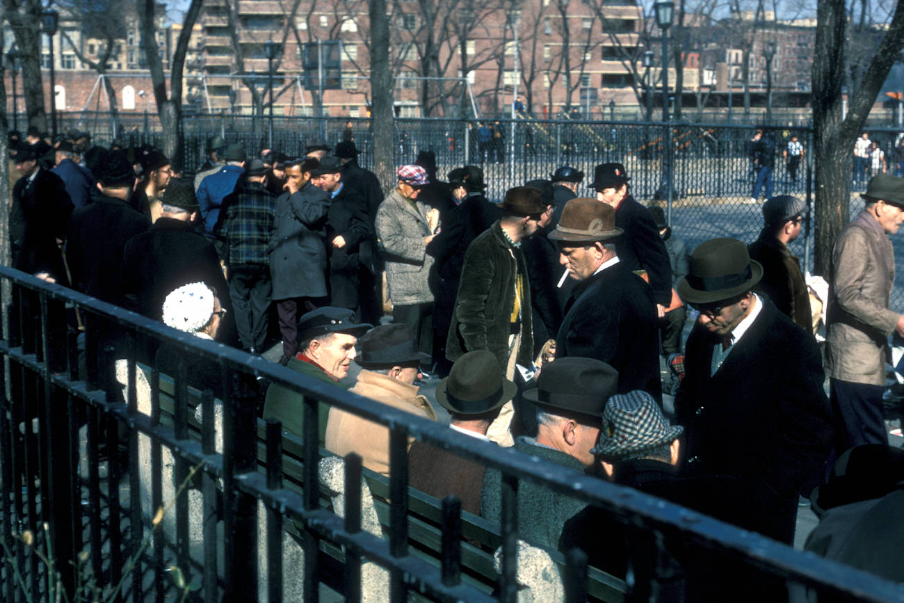 Men Gathered In Seward Park, 1969.