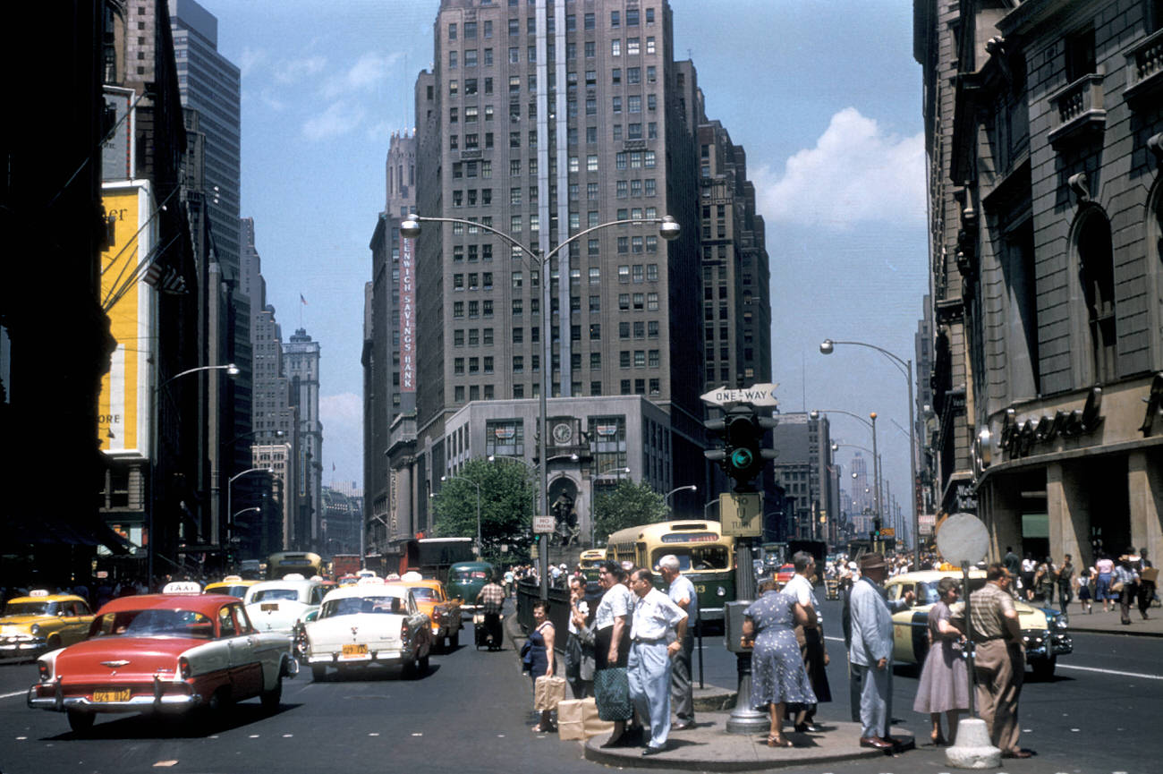 A Street Scene Near Herald Square, 1956.