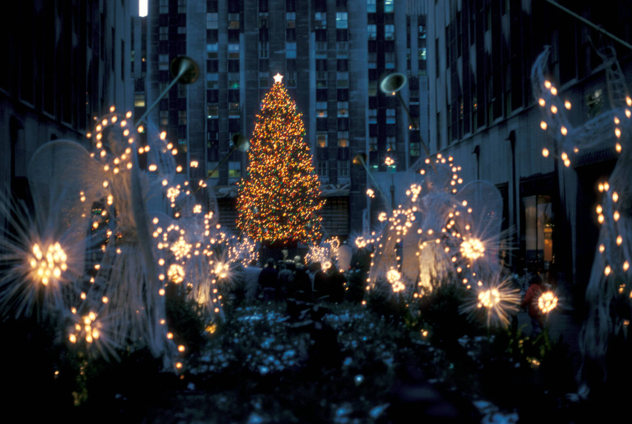 Holiday Decorations At Rockefeller Center, 1975.