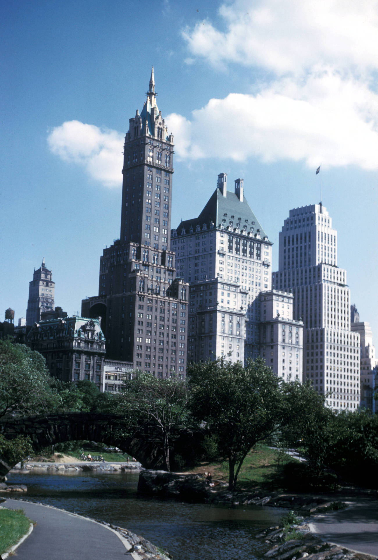 A View Of High Rise Hotels From Central Park, 1952.