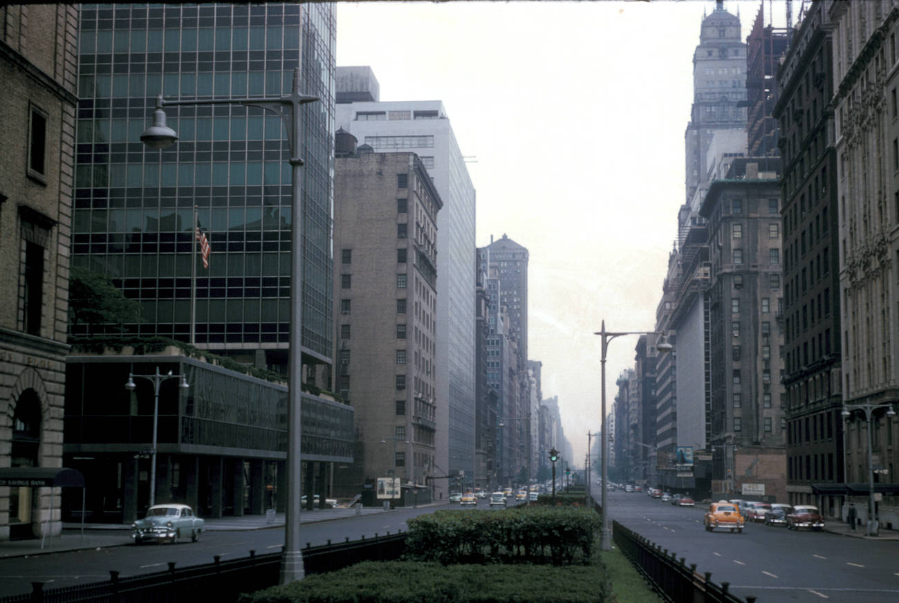 A View Of Park Avenue North From 58Th Street, 1956.