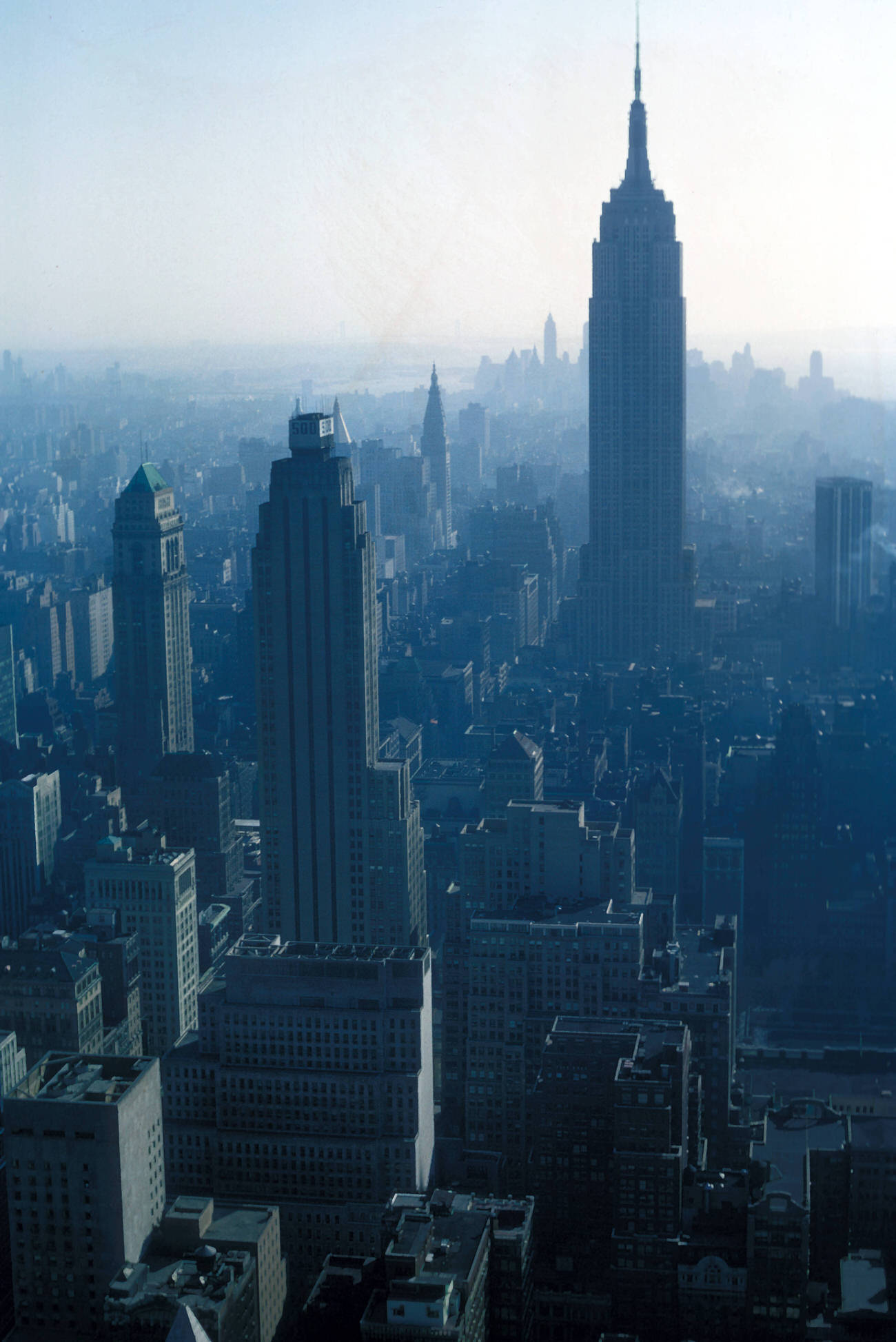 A View Of The Empire State Building From The Rca (Ge) Building, 1969.