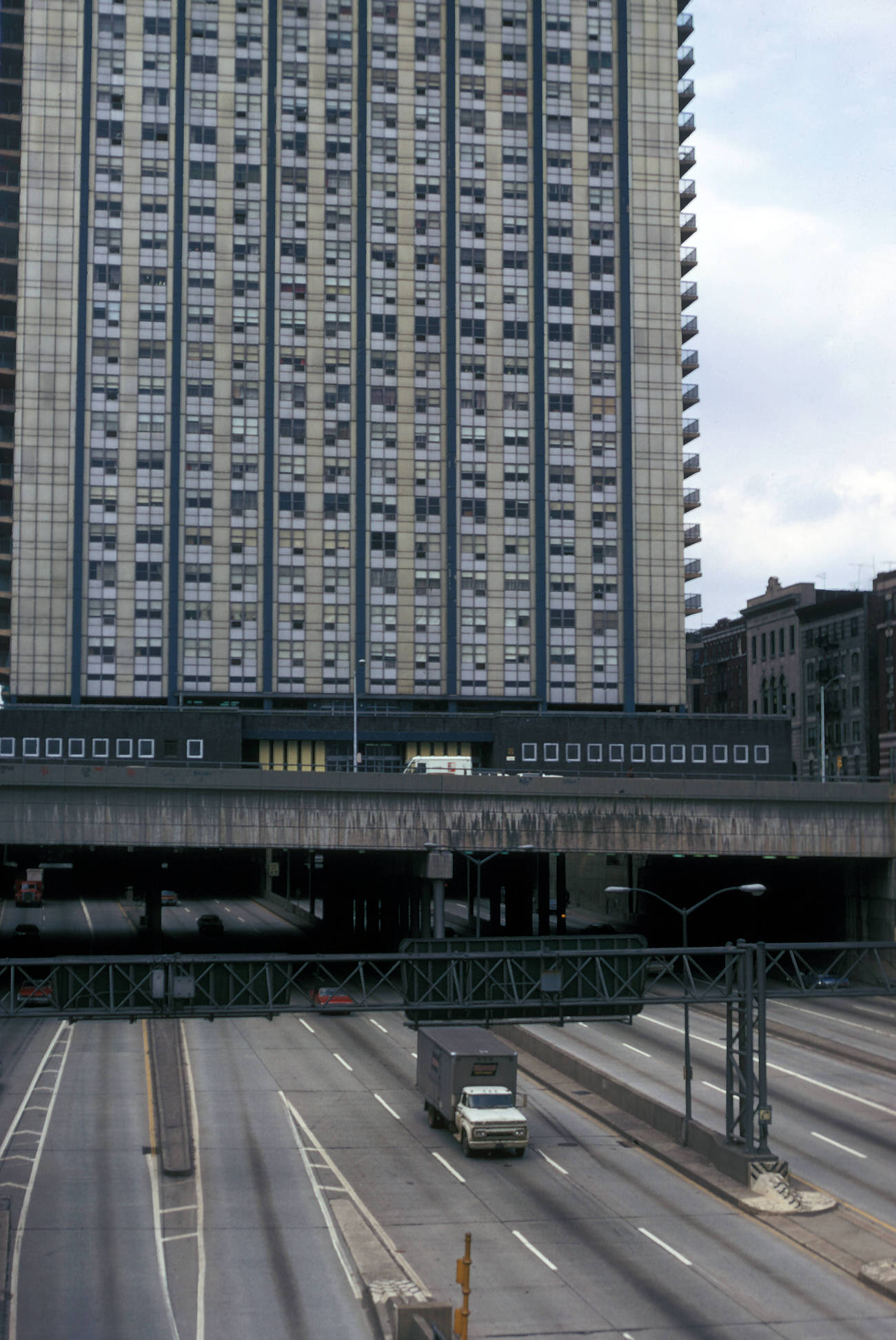 High Rise Housing Built Into The George Washington Bridge Approach, 1972.