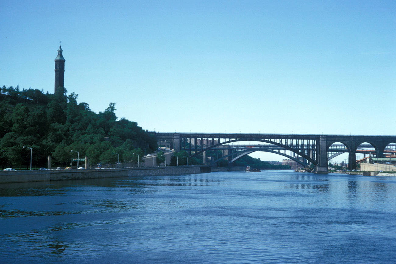 A View Of Bridges Spanning The Harlem River, 1964.