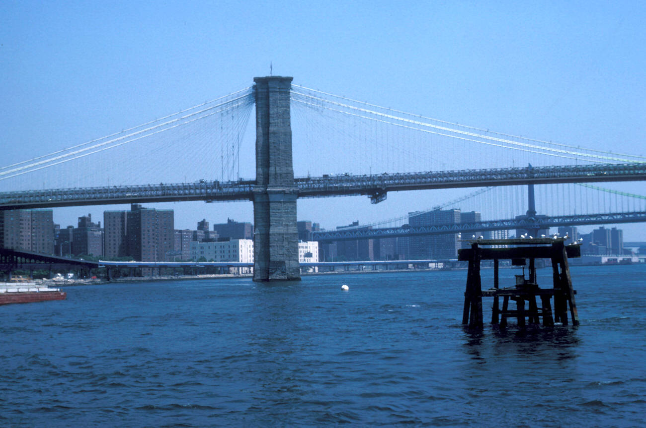 The Brooklyn Bridge From The South Street Seaport, 1983.