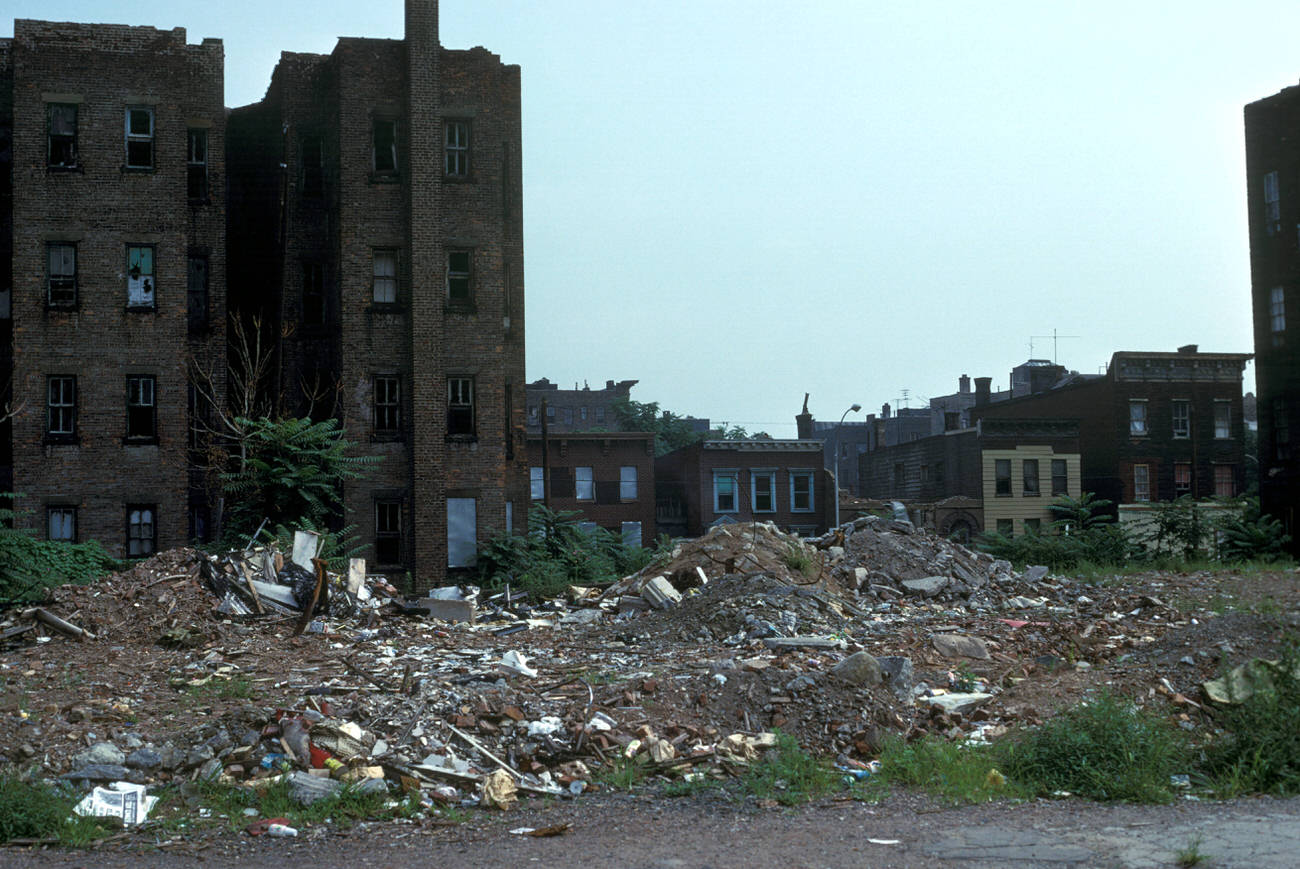 A Dilapidated Building And Debris, 1975.