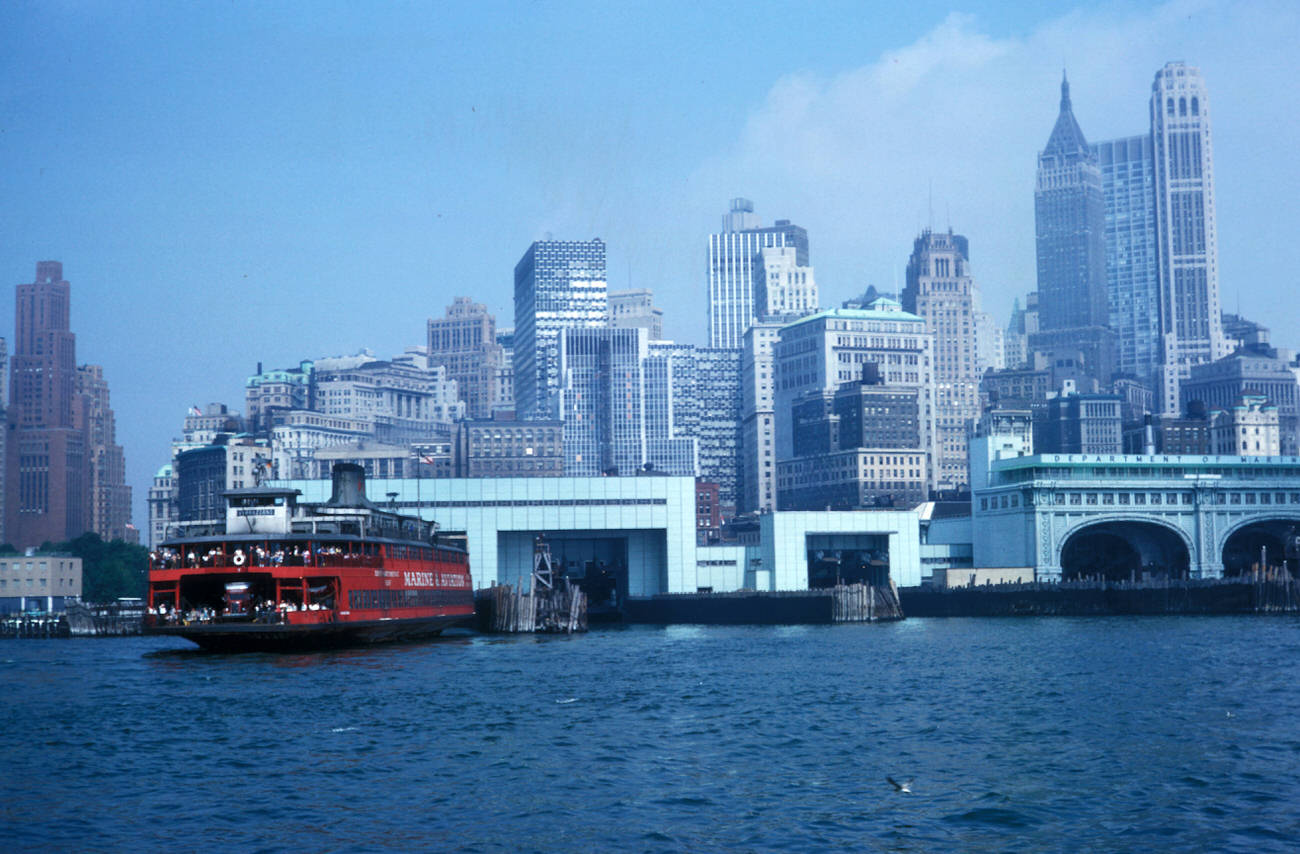 The Staten Island Ferry Approaching The Terminal, 1982.