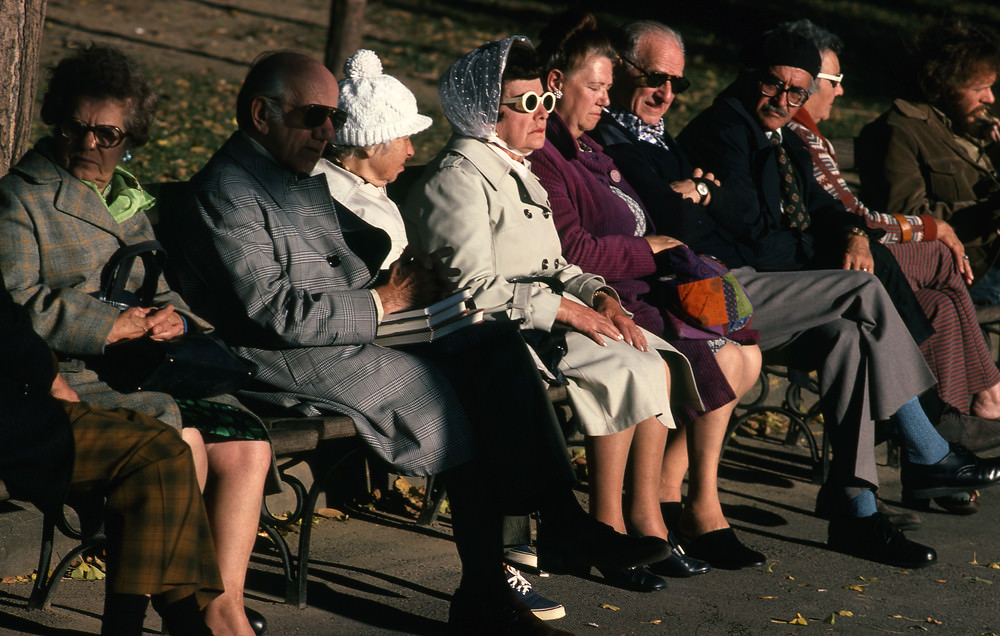 A walk in Central Park, Manhattan, 1978.